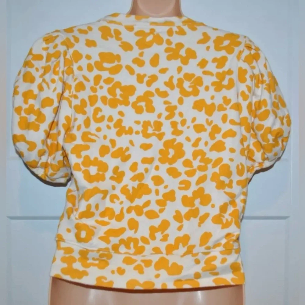 MOTHER The Curve Ball Sweatshirt Tee Puff Sleeve Top size S Womens - Picture 5 of 7